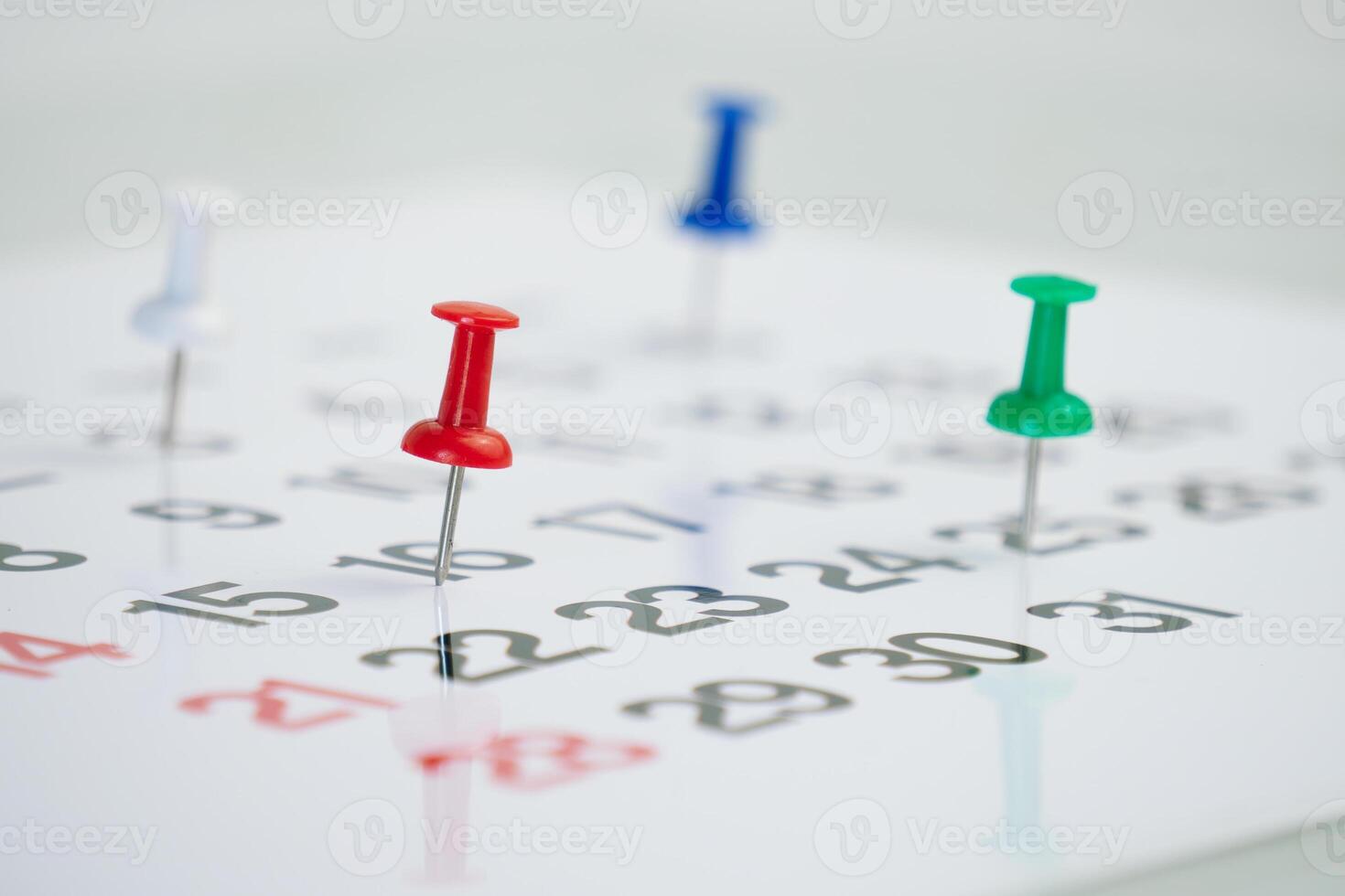 Important days with colorful pins photo