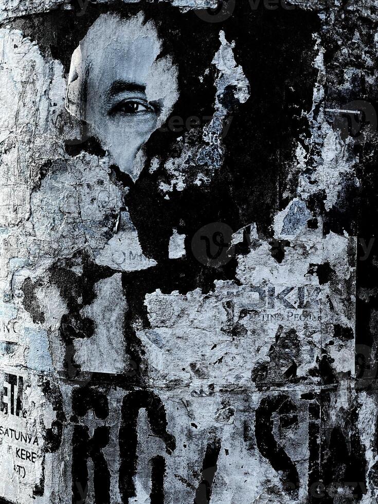 Abstract torn poster for background photo