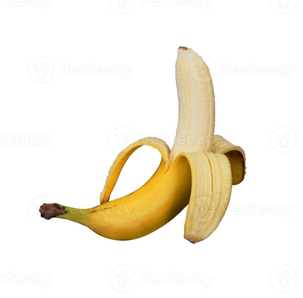peeled bananas isolated photo