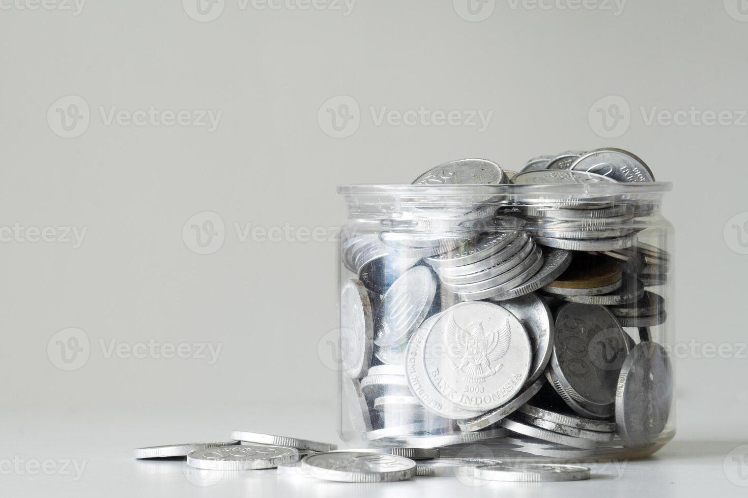 Coin in jars. investment for the future. photo