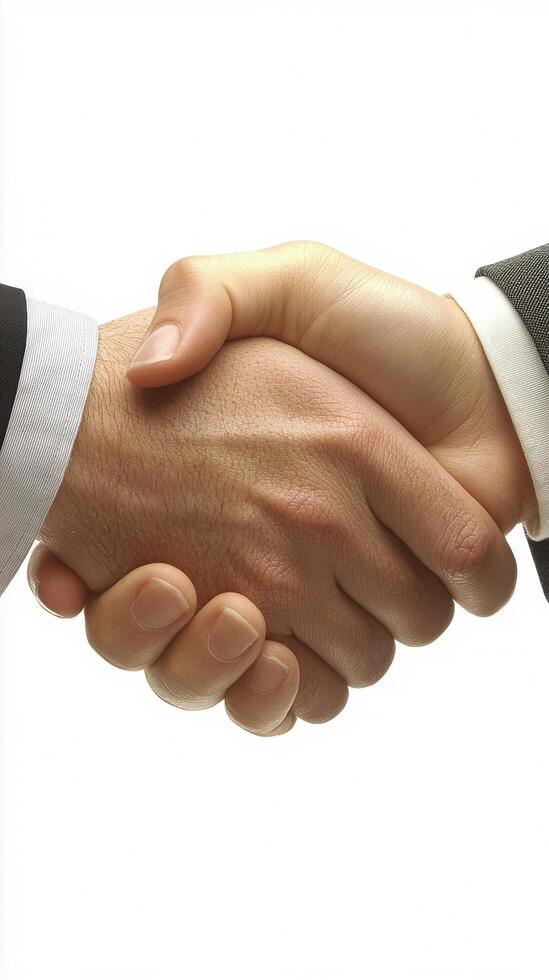 Business professionals exchanging a handshake in a formal setting for a successful partnership photo