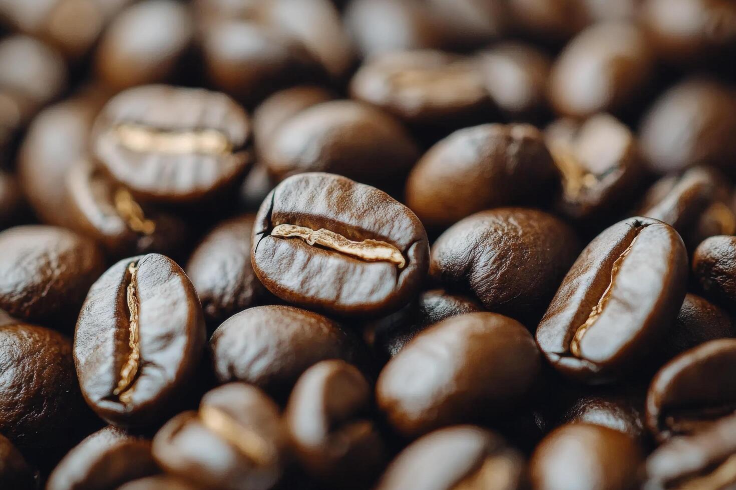 Coffee beans stacked in an artistic arrangement for a creative display photo