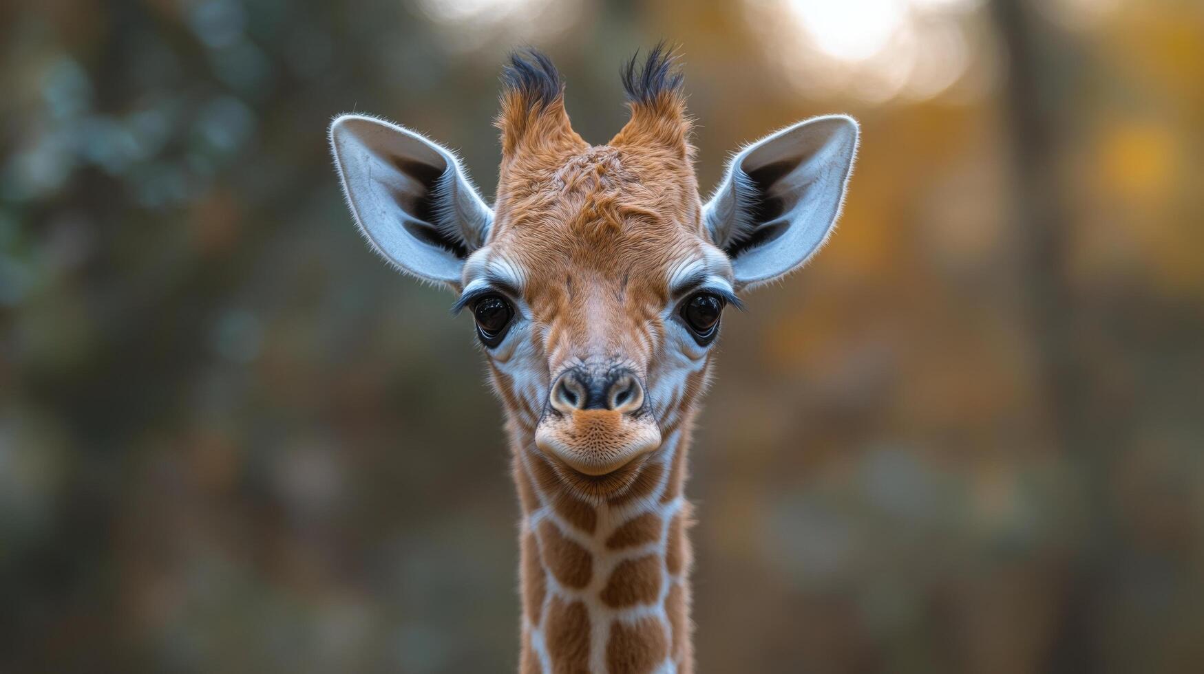 Giraffe peer into the distance in golden grassland under a clear blue sky photo