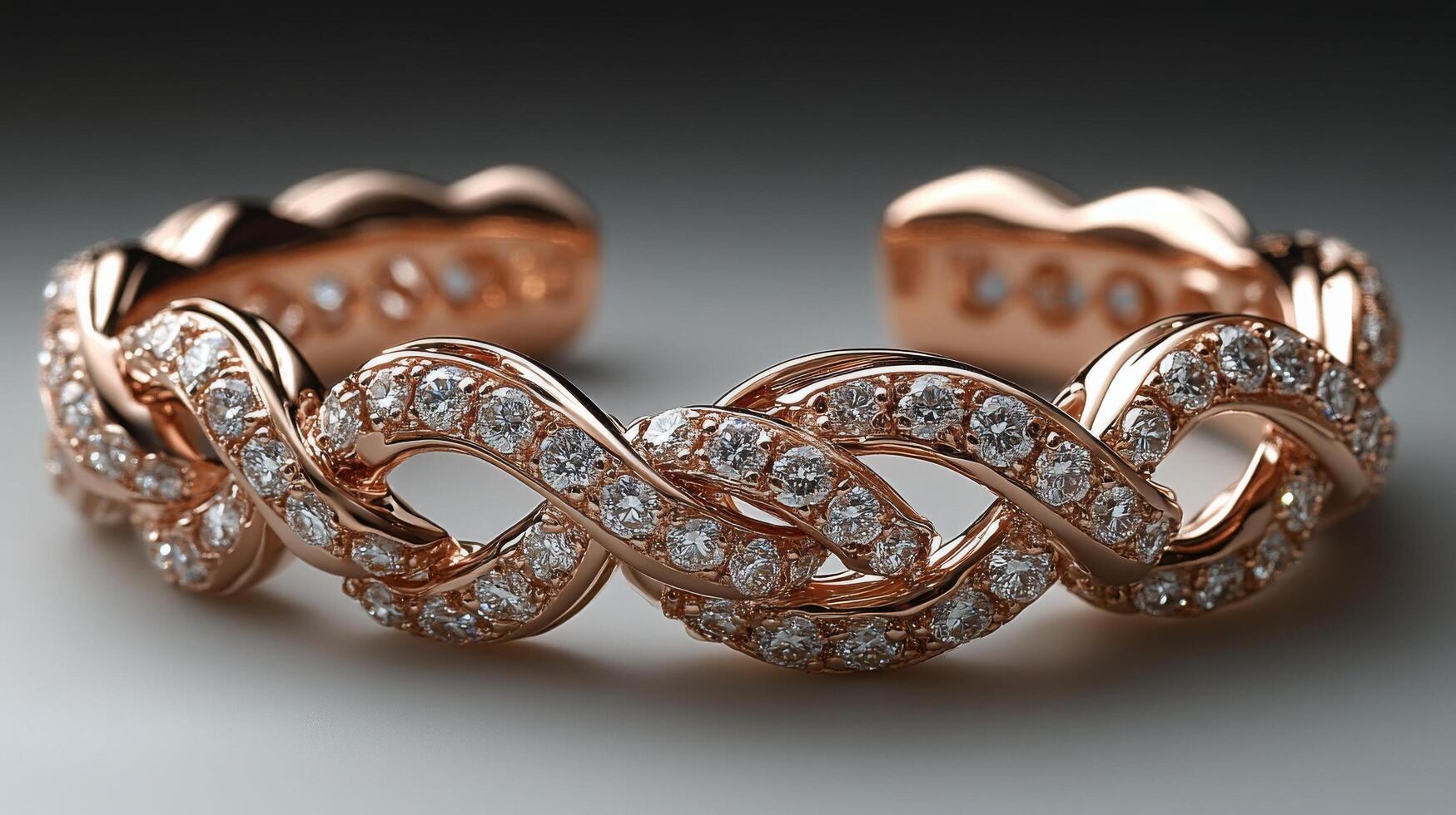 Exquisite rose gold bracelet adorned with sparkling diamonds for elegant jewelry lovers photo
