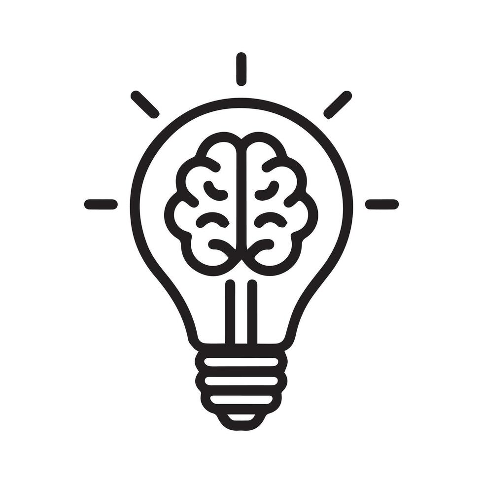 Simple abstract Drawing bulb icon design. vector