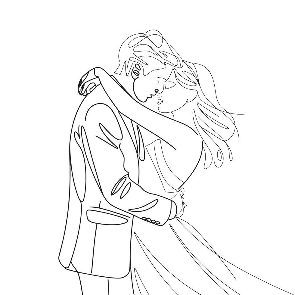 Romantic couple Hugging vector