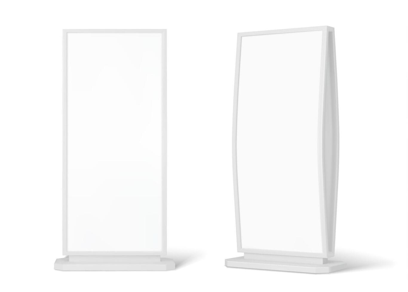 Realistic curved billboard stand display mockup vector