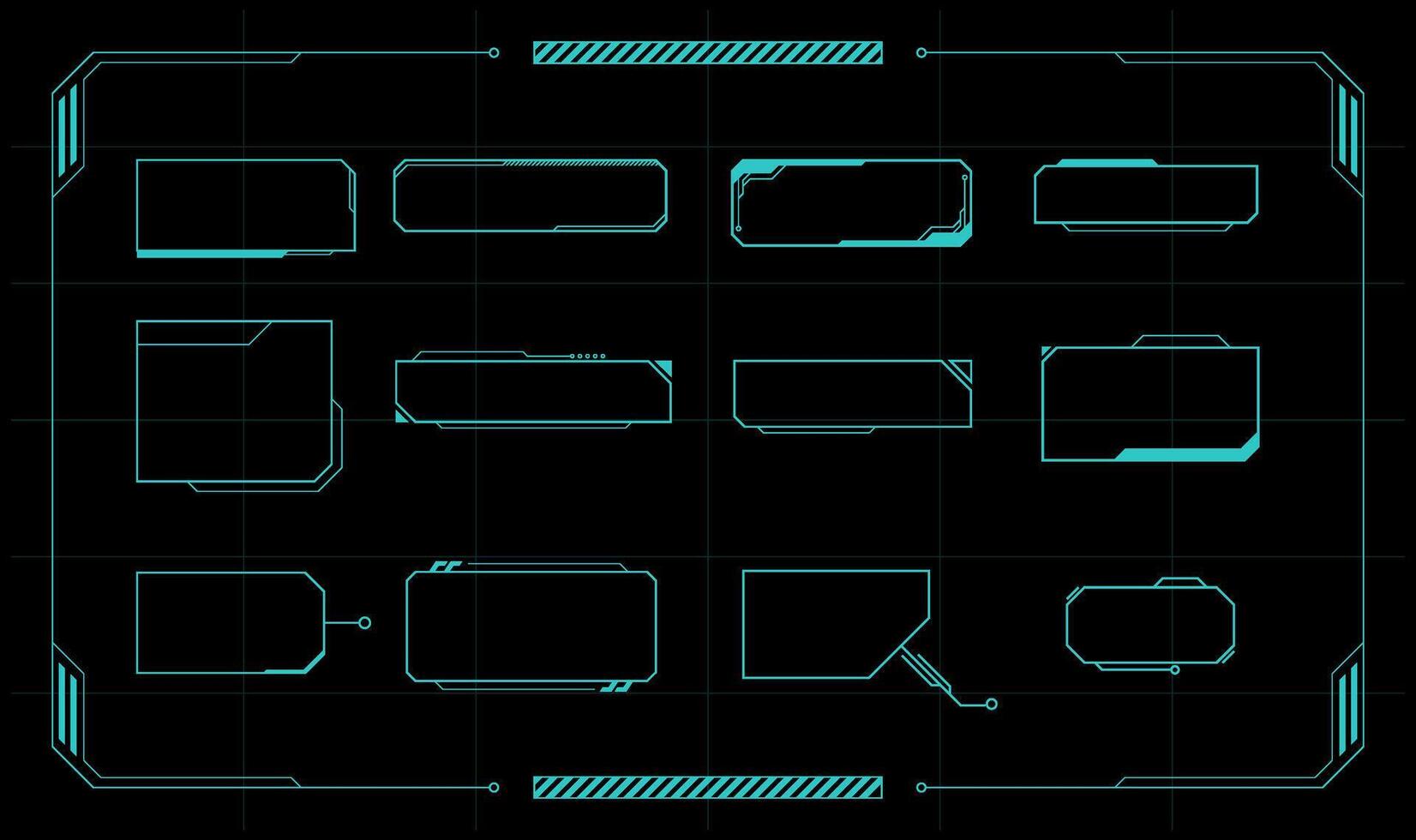Sci-fi futuristic hud dashboard display virtual reality technology screen. Futuristic User Interface set. Statistics, data information infographic. vector