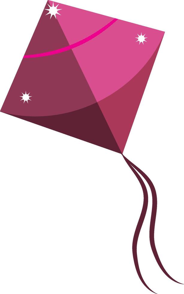 A pink kite with a star on the tail vector