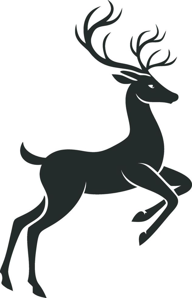 Elegant Deer Silhouette with Majestic Antlers vector