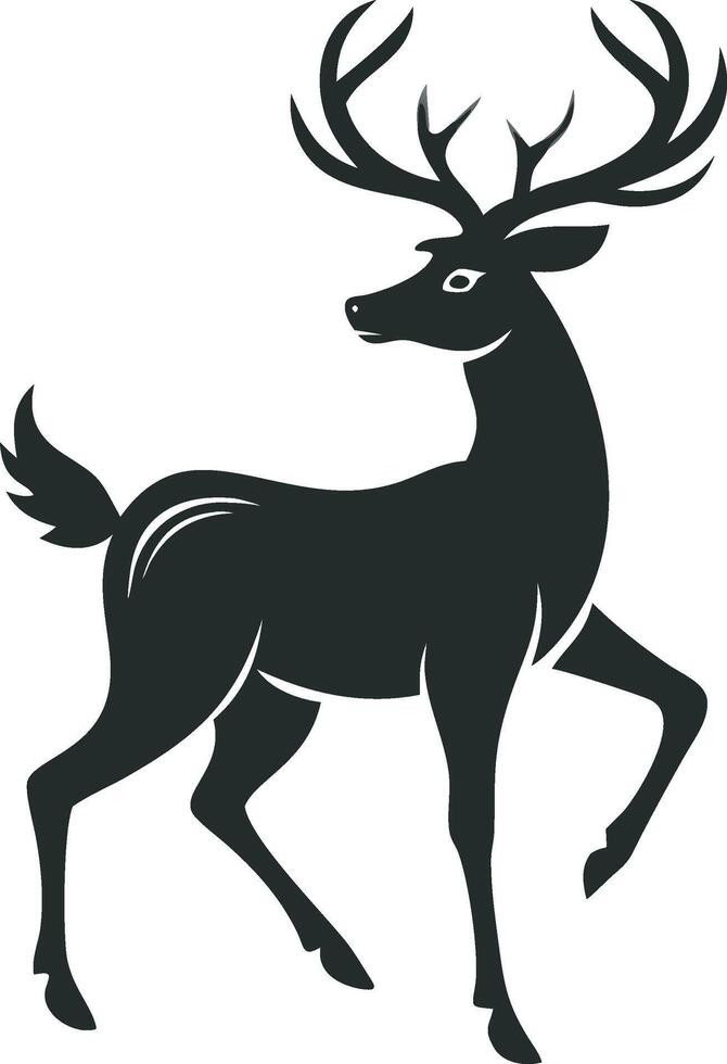 Elegant Deer Silhouette with Antlers vector