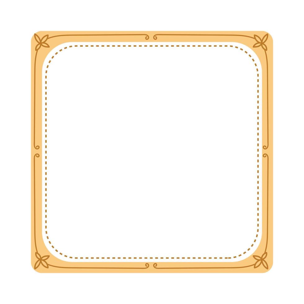 Decorative golden rectangle and square frame with line dot border vector