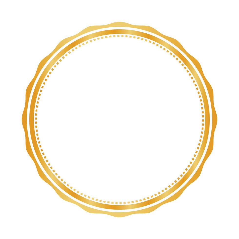 Gold wavy circular border with dotted pattern. illustration vector