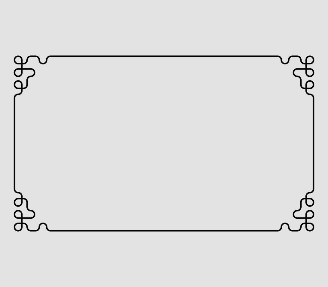 Simple horizontal rounded line pattern frame border vector