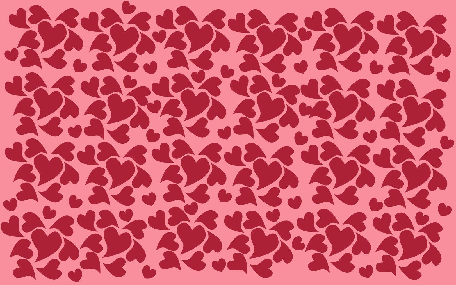 Pink background filled with dark red hearts of different sizes ideal for Valentines Day vector