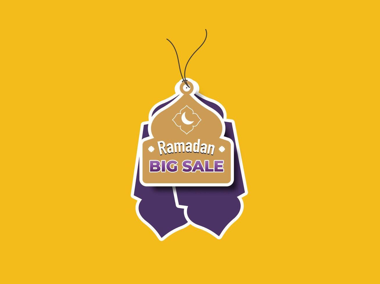 Ramadan big sale card tag, sale badge design element vector