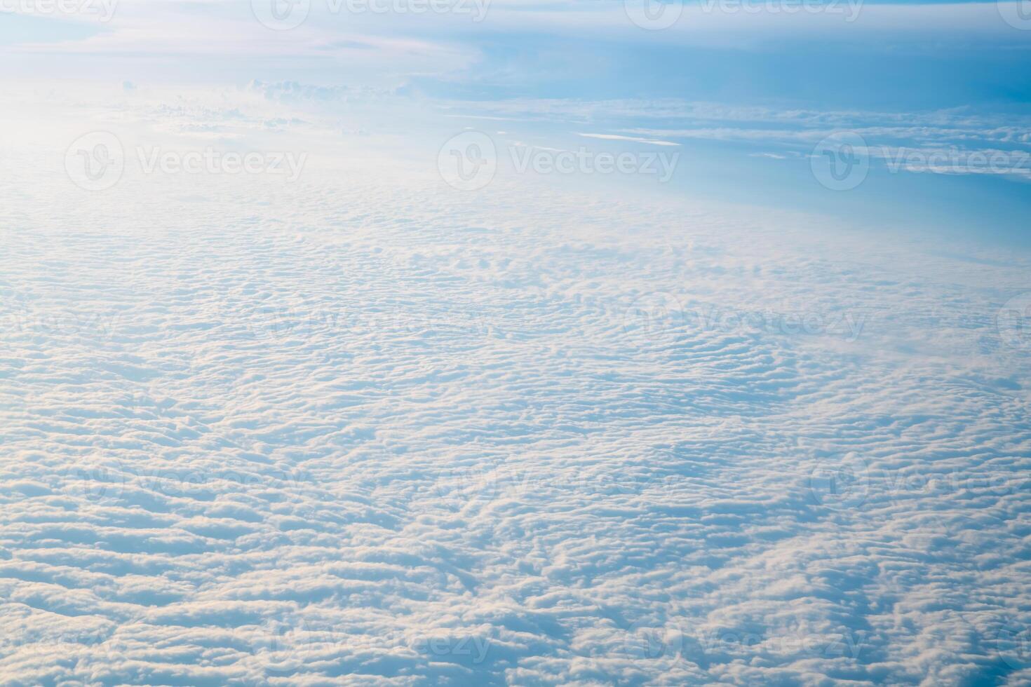 Top view of clouds, view from airplane, natural white background photo
