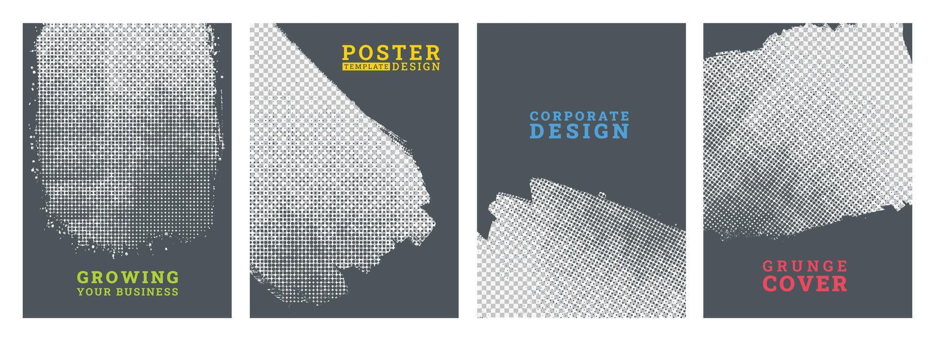 Abstract Grunge halftone Brochure, Modern flyer Covers, abstract Brochure template, illustration design, Magazines, grunge background, black halftone design, book, annual, modern poster vector