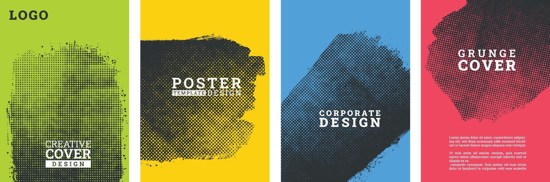 Abstract colorful Grunge halftone Brochure, Modern flyer Covers, abstract Brochure template, illustration design , Magazines, grunge splash circle background, black halftone design, book, modern vector