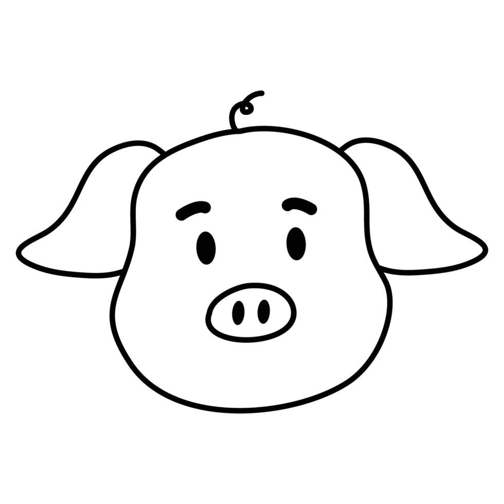 Farm kids pig coloring page vector
