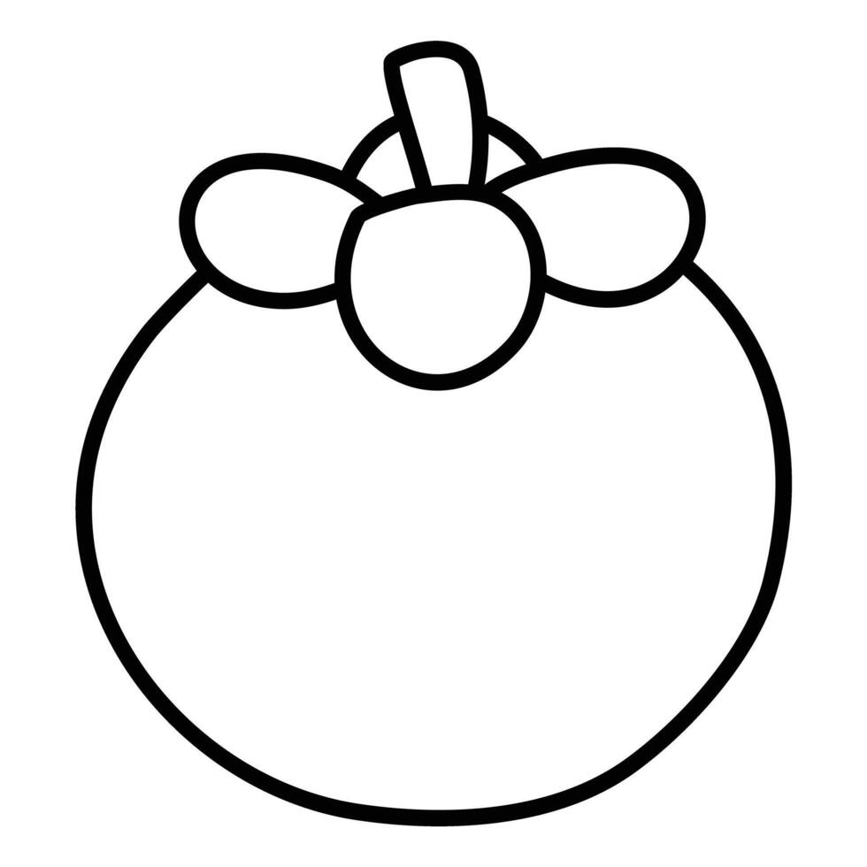 maangosteen fruit for coloring book vector