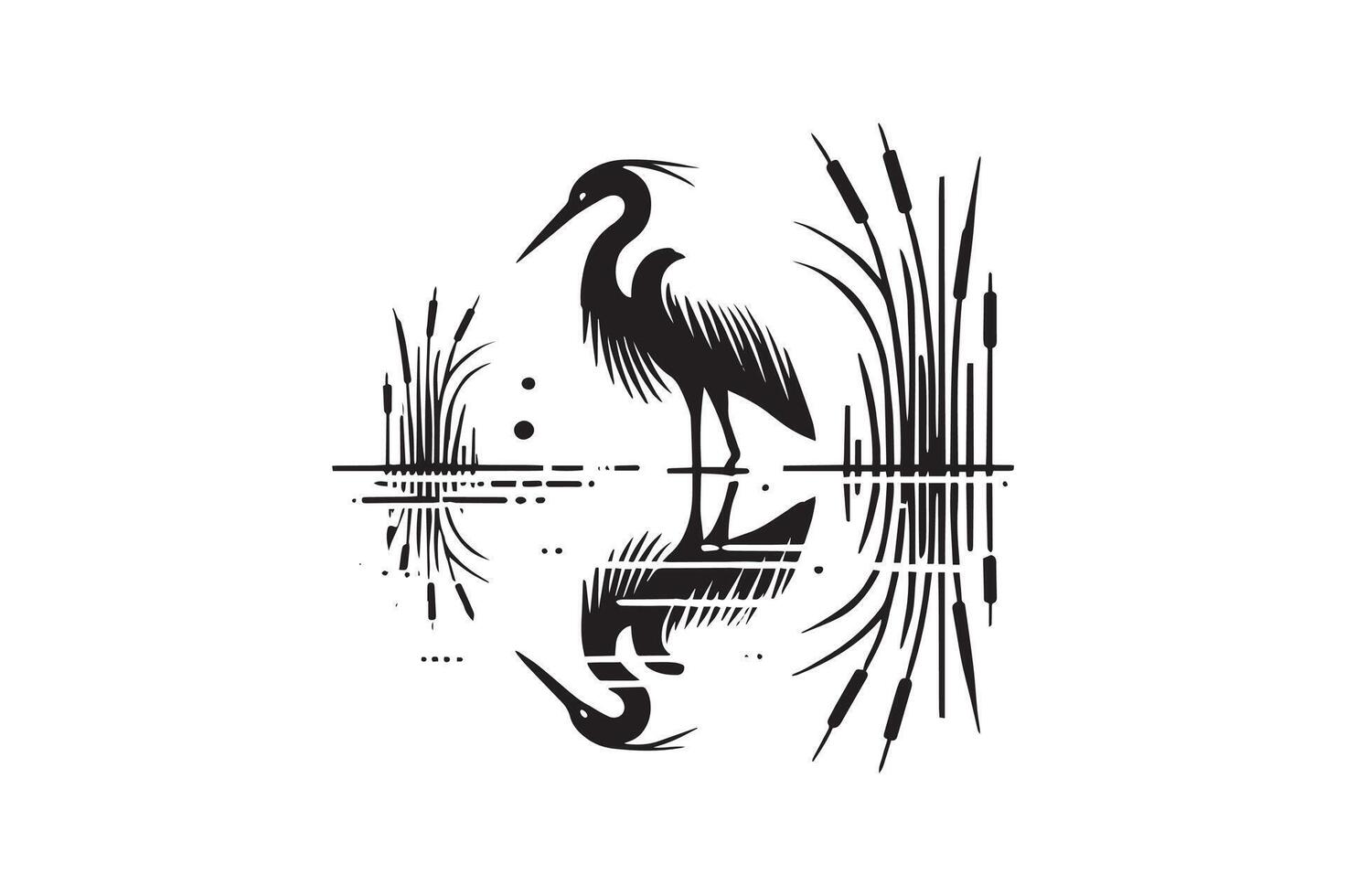 Egret Bird Clipart SVG for Sublimation and Printing vector
