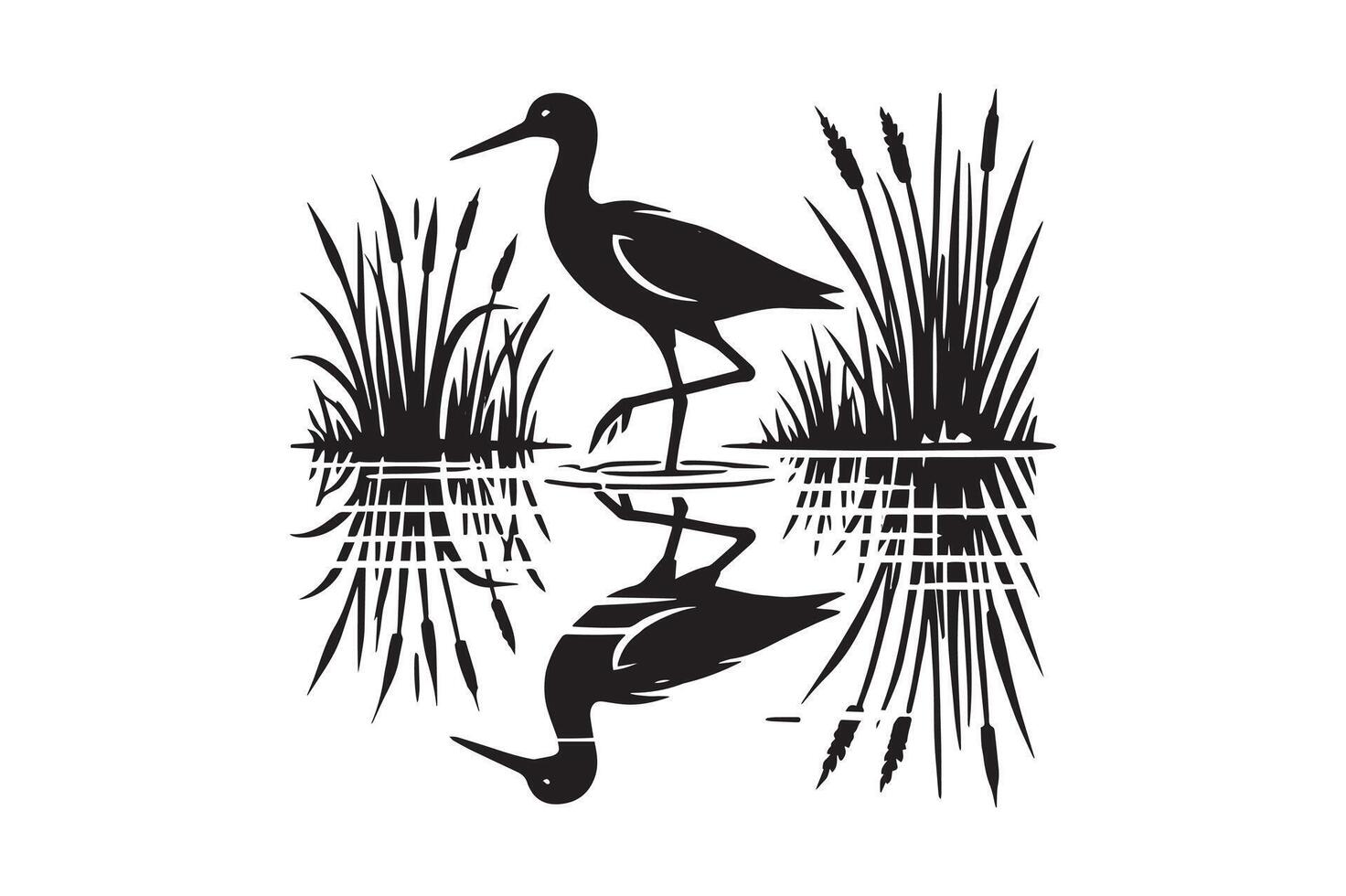 Wildlife Egret Bird Illustration for Nature Lovers vector