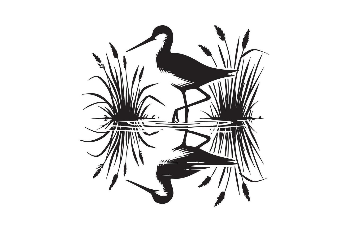 Elegant Egret Bird SVG Silhouette for Crafts and Decor vector