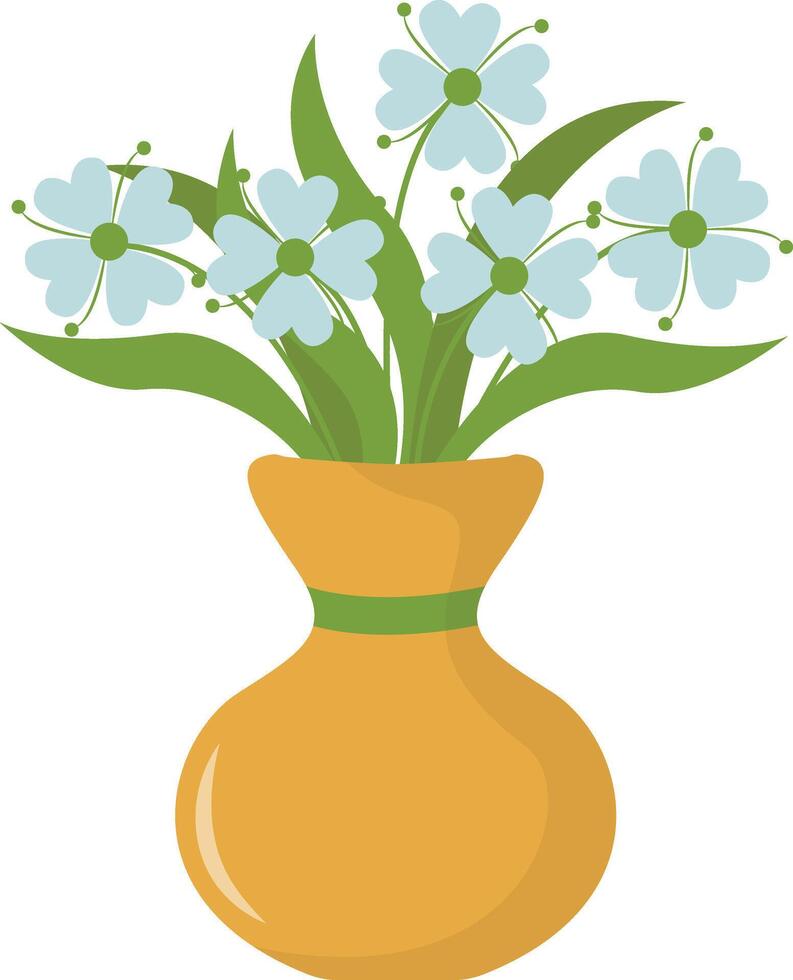 Blue Flower in Pot for Nowruz Day vector
