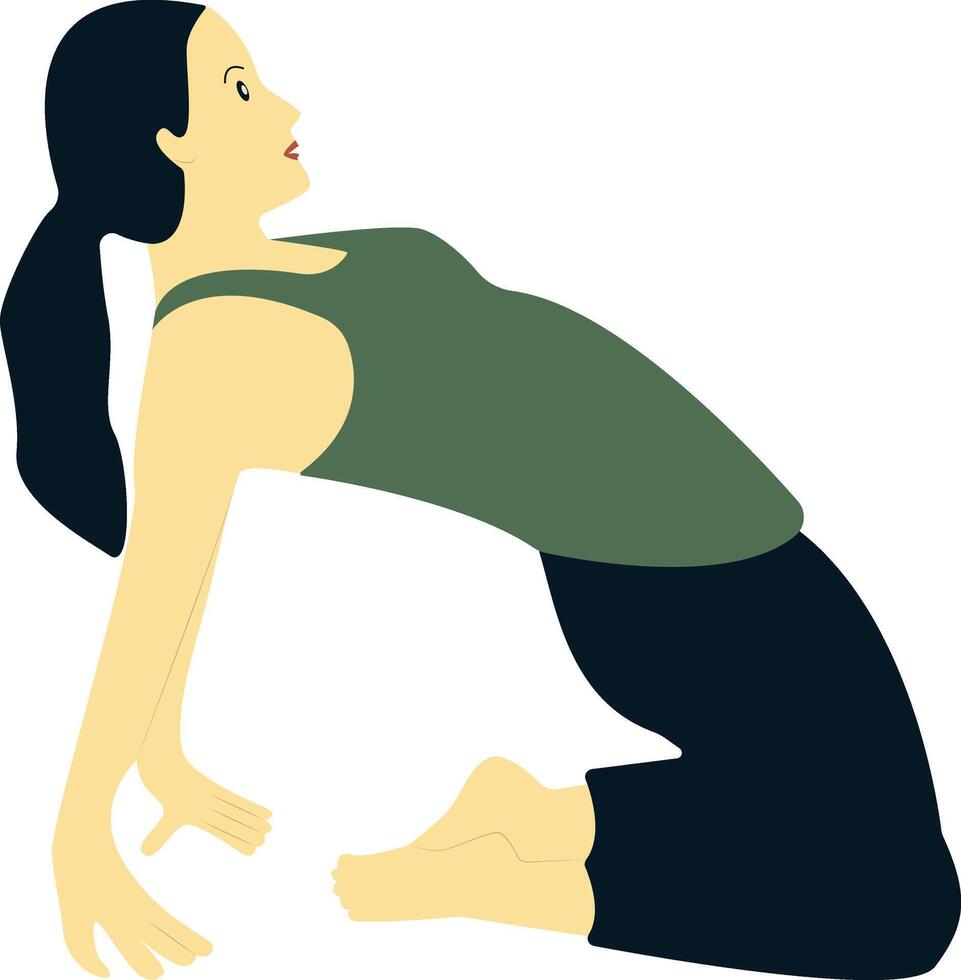 Young Women Training Yoga Pose vector