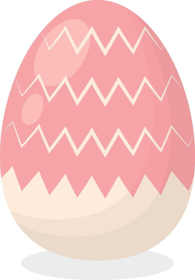 Pink Easter Egg with Simple Pattern vector