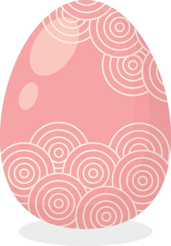Pink Easter Egg with Trendy Pattern vector
