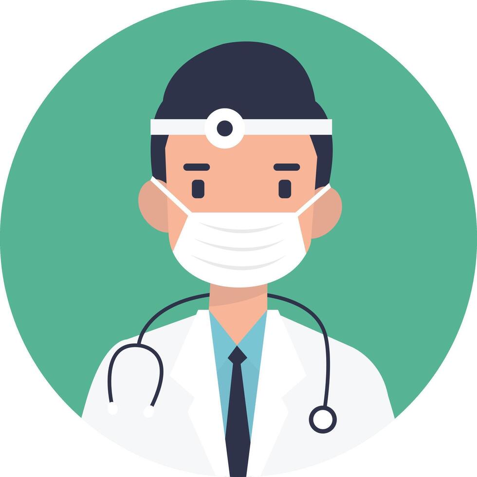 Guy Medical Staff with Mask. vector