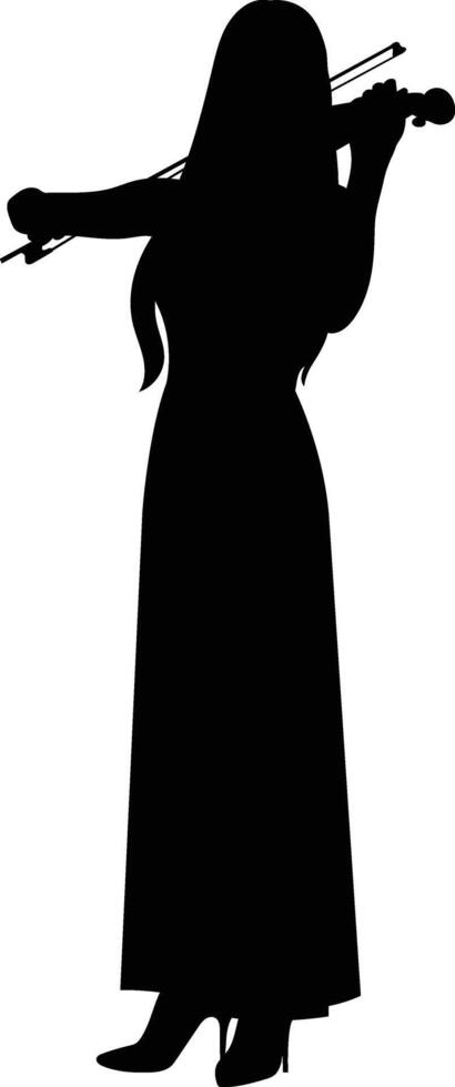 Silhouette of a Woman Violinist vector
