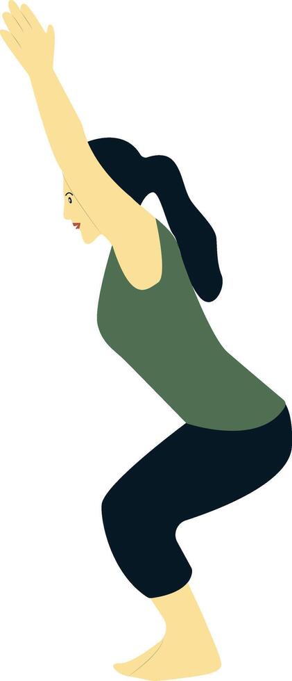 Adult Woman Doing Yoga Gesture vector