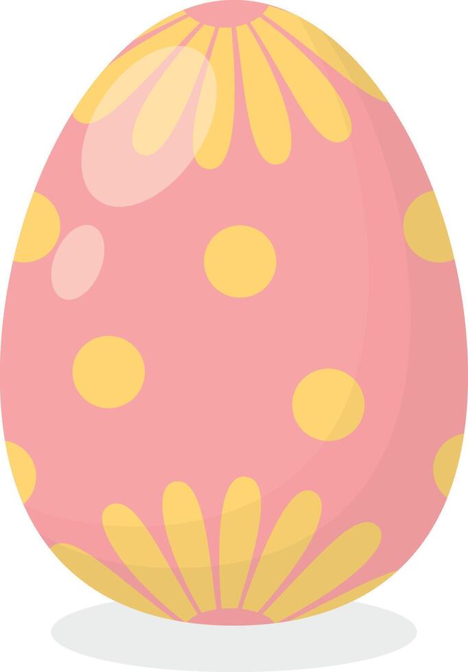 Pink Easter Egg with Cute Pattern Design vector