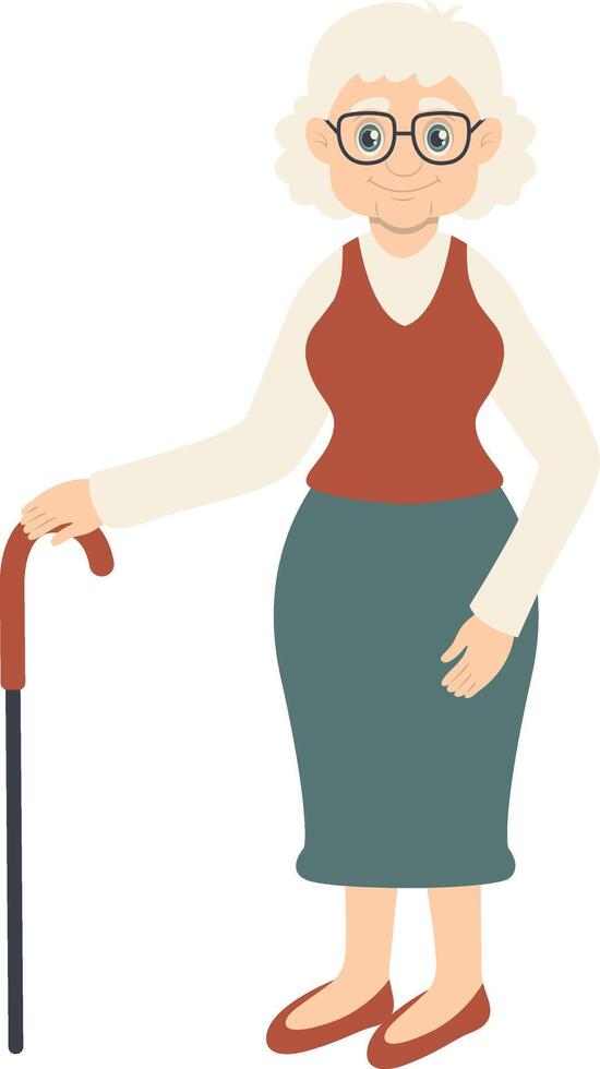 Old Woman Character Illustration vector