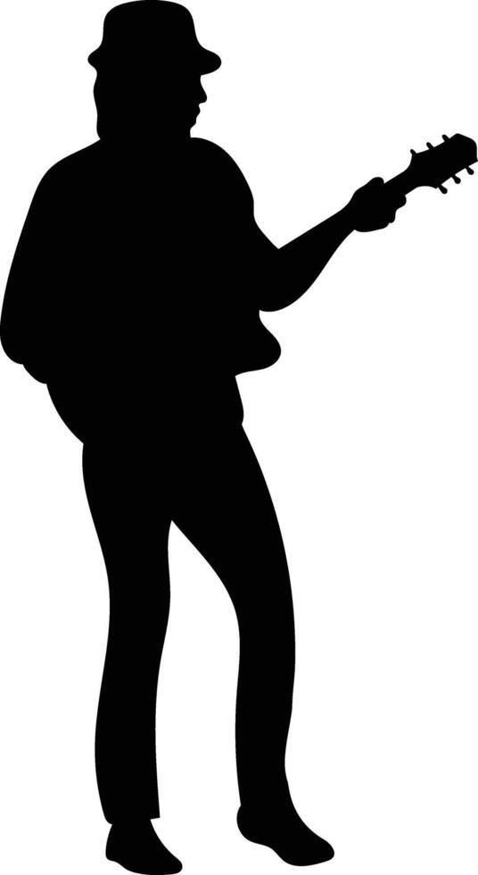 Silhouette of Men Guitarist vector