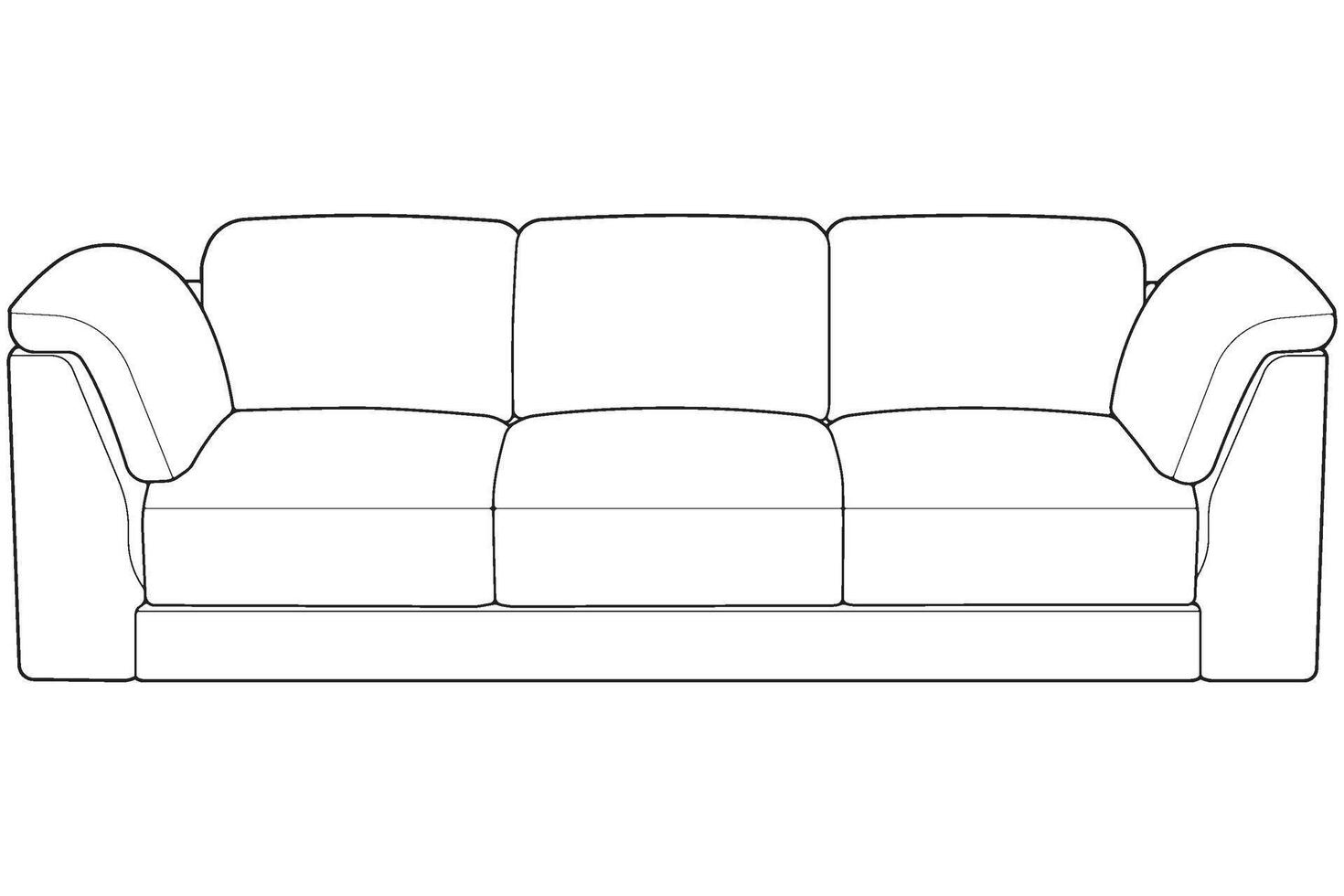 a line drawing of a couch isolated with white background vector