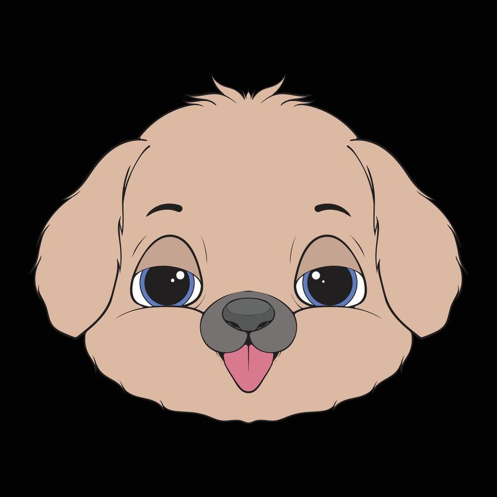 a cartoon dog's face with a big smile vector