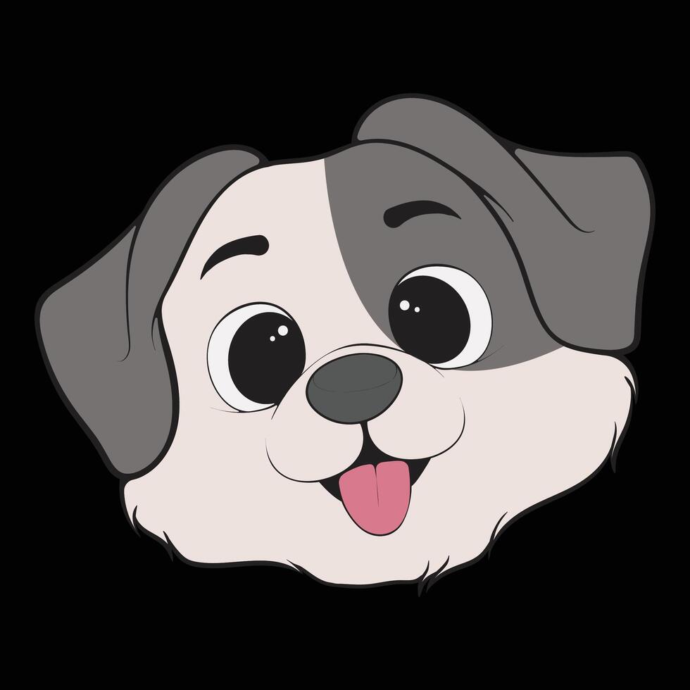 a cartoon dog with a big smile on its face vector