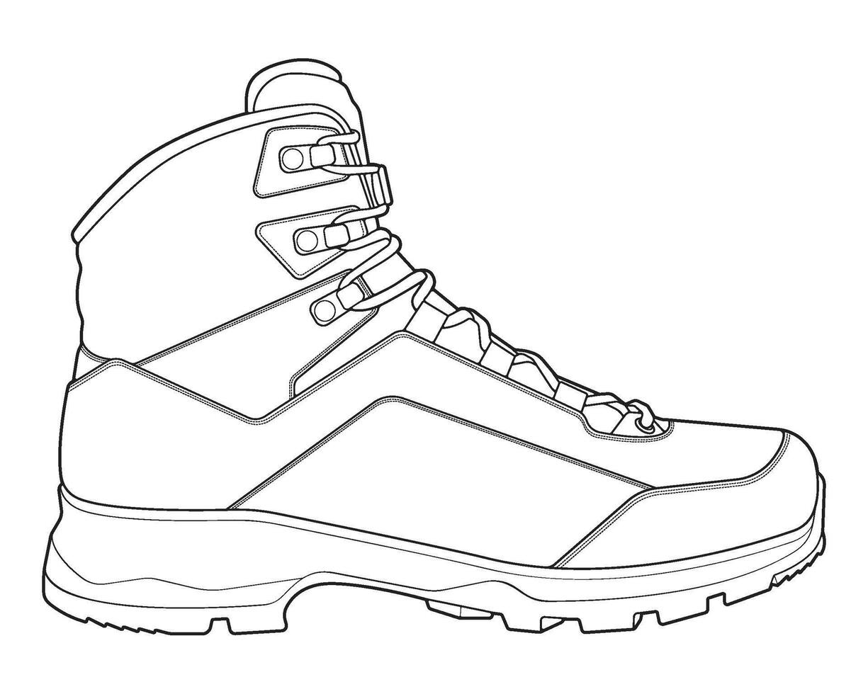 a drawing of a hiking boot vector