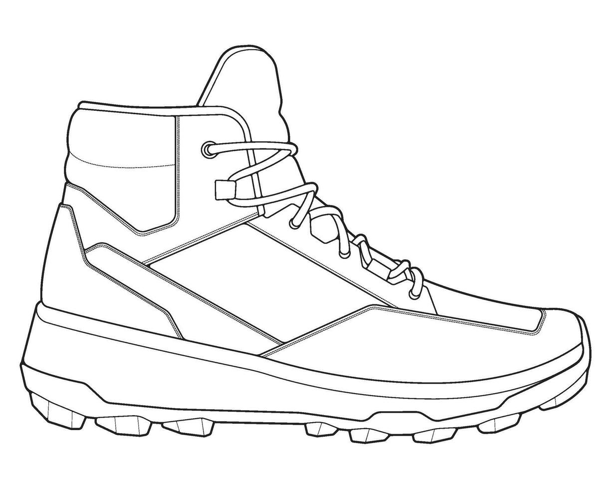 a drawing of a shoe with laces vector