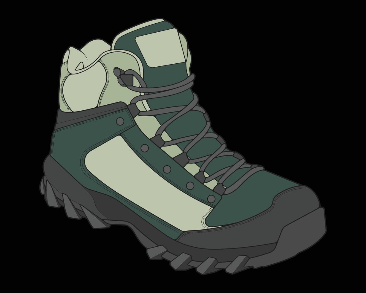 green hiking boots clipart vector