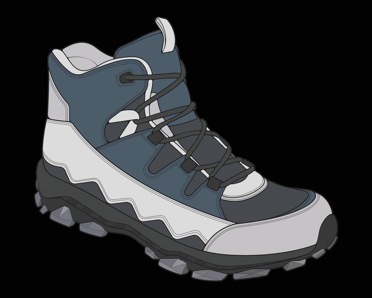 Hiking boots illustration over white vector