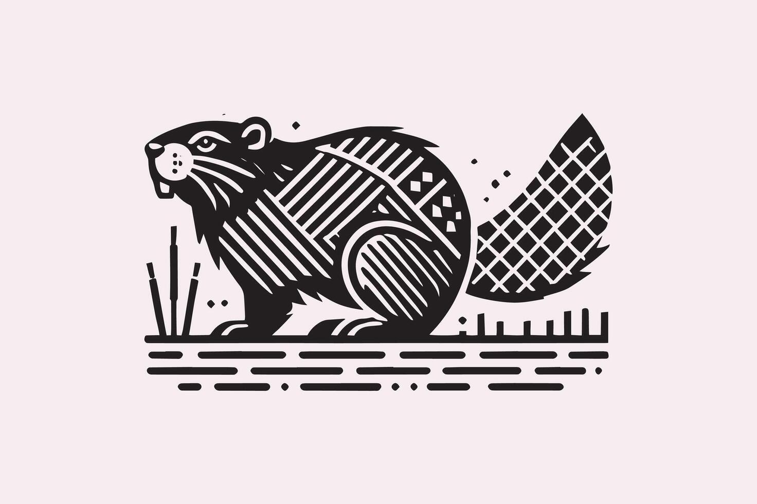 Beaver Silhouette SVG for Scrapbooking and Crafts vector