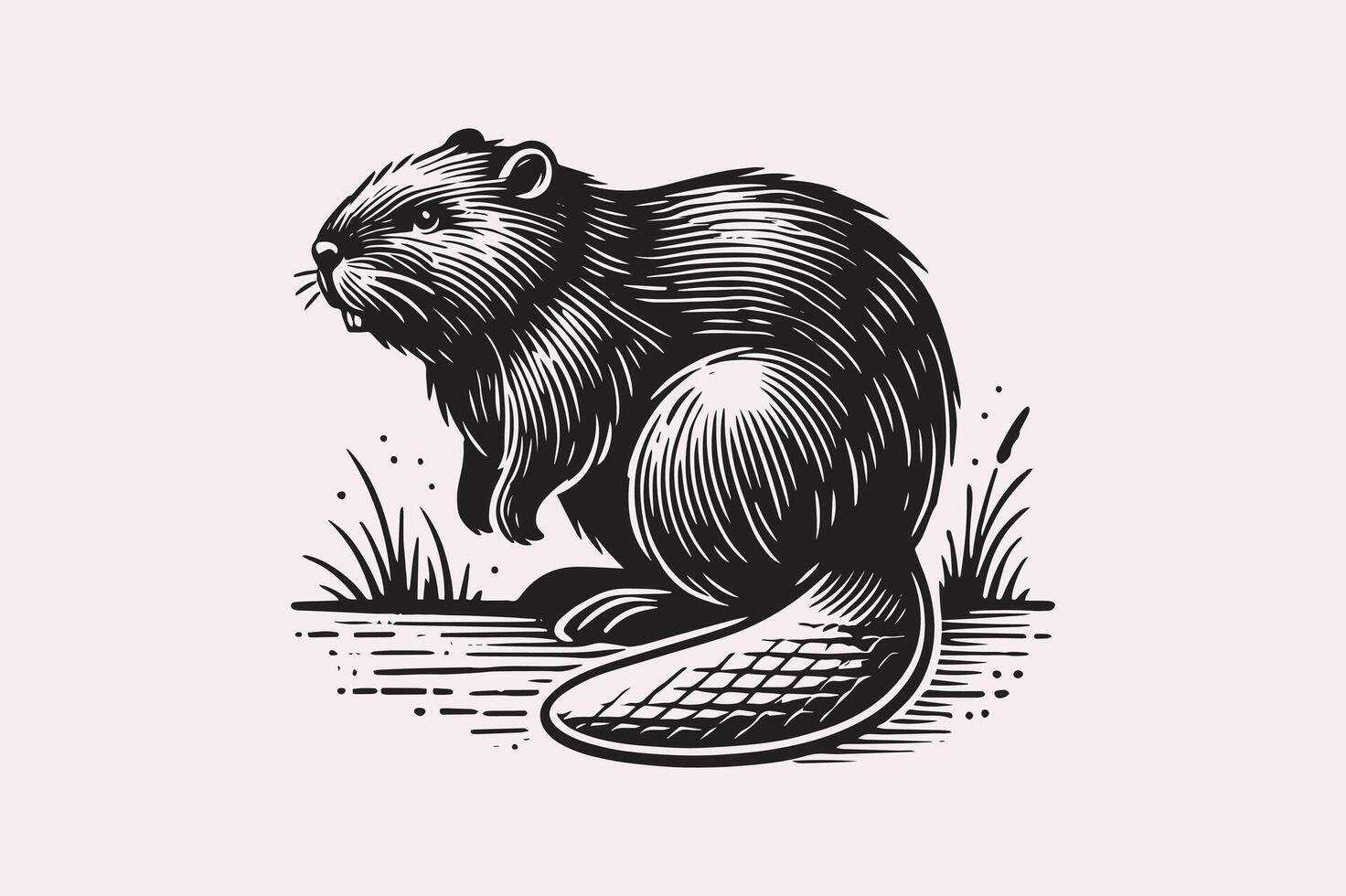Rustic Beaver Design for Invitations and Cards vector