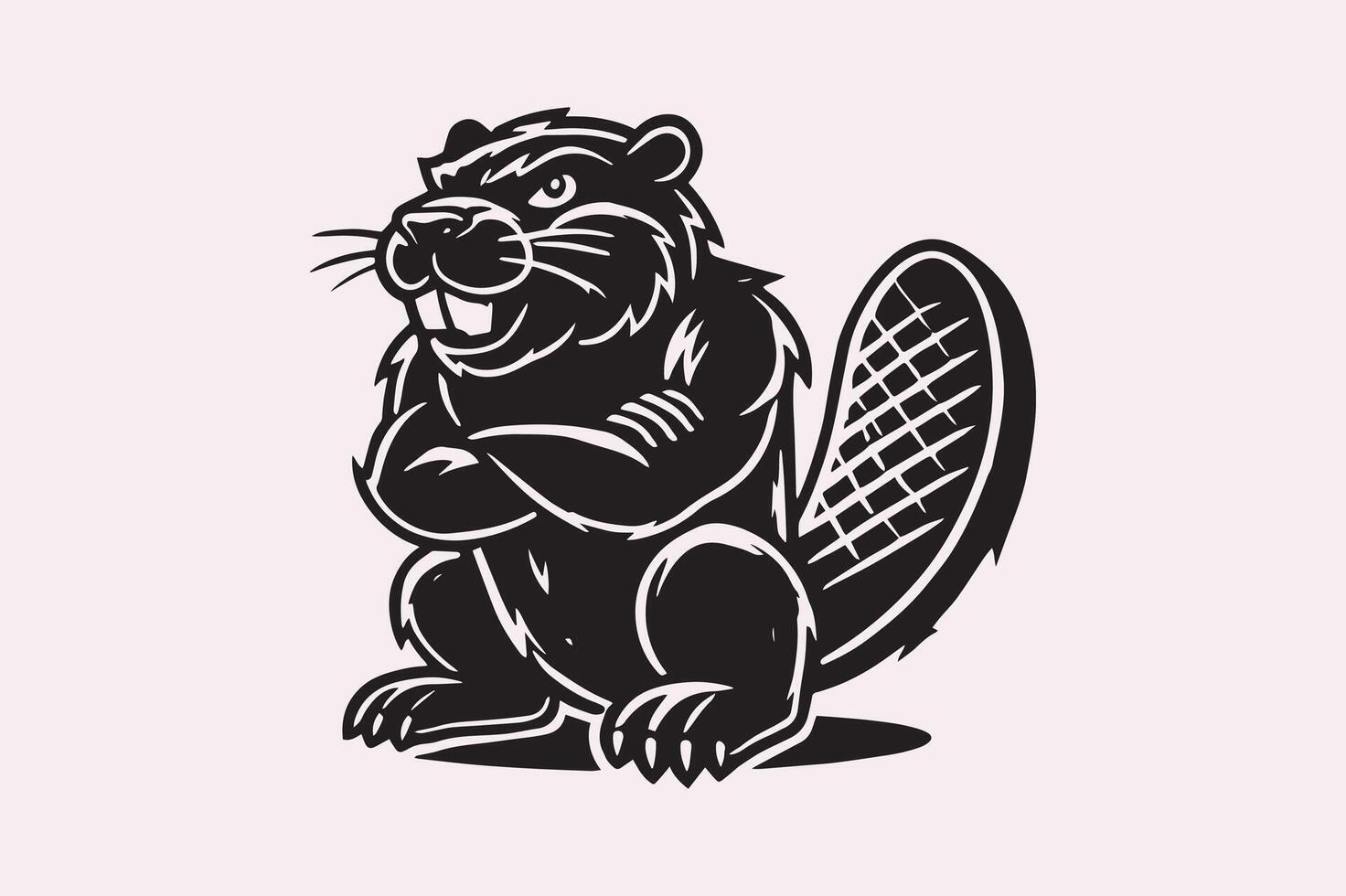 Furious Beaver Silhouette Graphic for Posters and Prints vector
