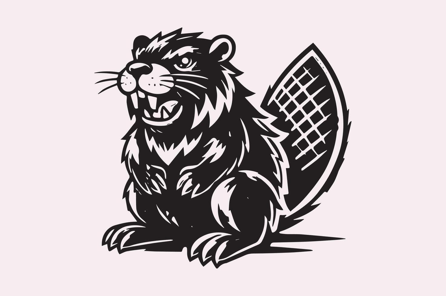 Angry Beaver Silhouette for T-Shirts and Apparel vector