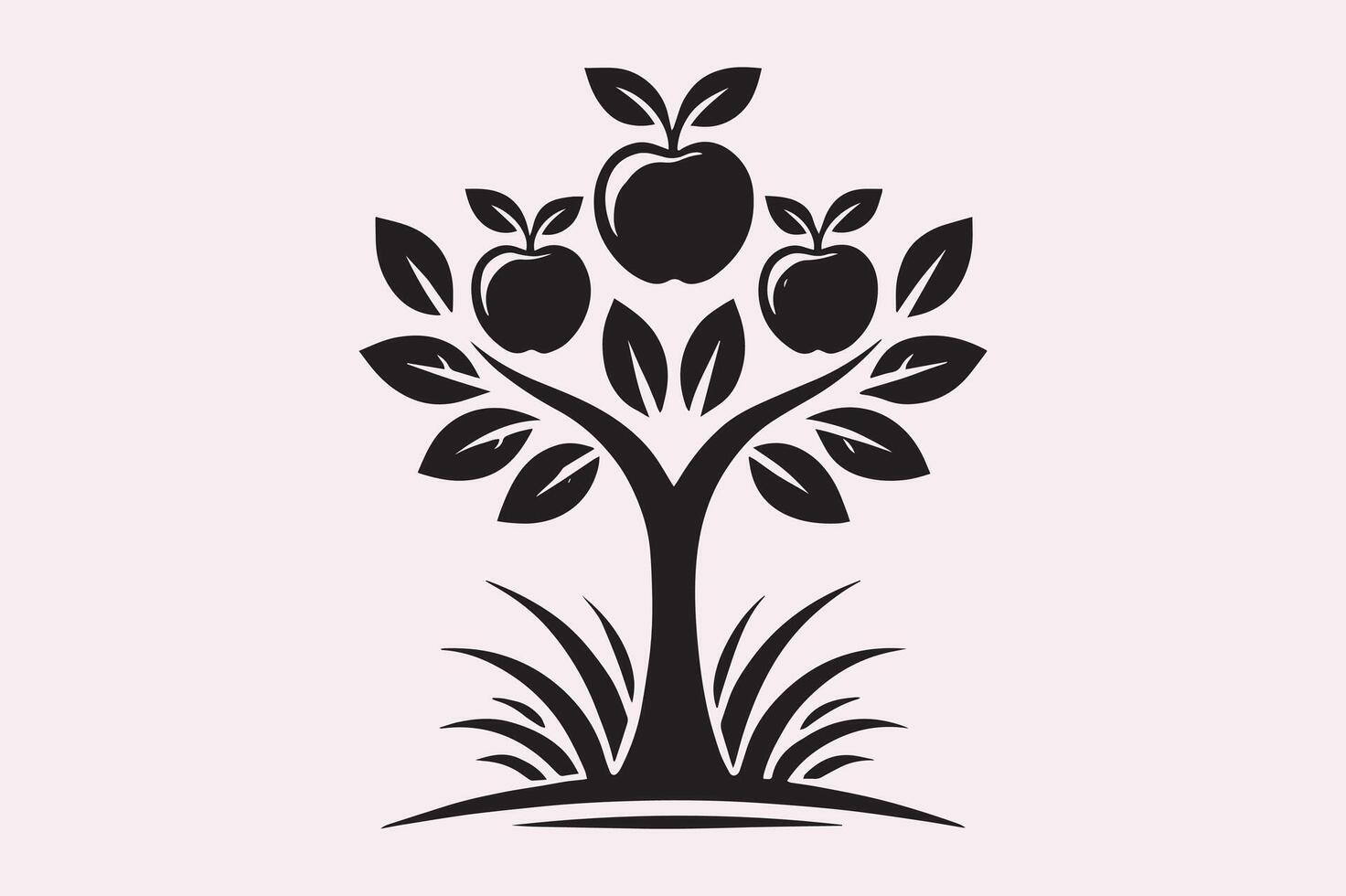 Apple Tree Logo Silhouette for Branding and Design vector